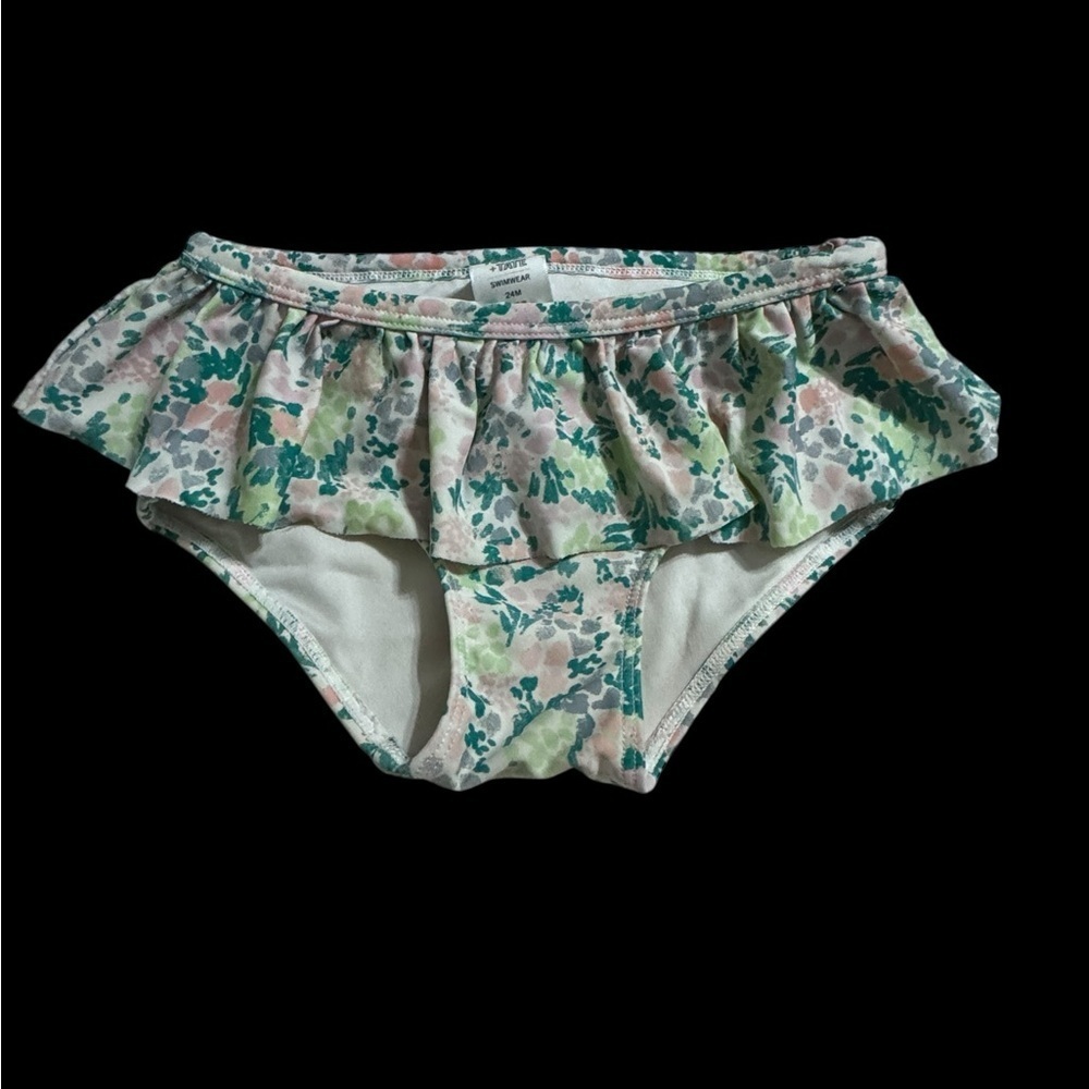 Tucker + Tate Floral Kids Swim Top - bikini bottoms Green and Pink - Picture 4 of 5